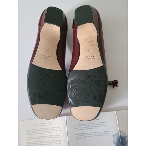 NWT Taryn Rose Italy Womens Luxury Leather Low-Heel Shoes Red Tassels US 5/EU 35 - Picture 8 of 10